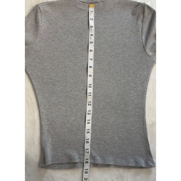 Windsor Womens Ribbed Gray Long Sleeve Mock Turtleneck Top Juniors Size XL - Picture 8 of 10